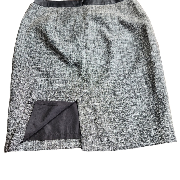 Ann Taylor petite black grey dark academia tweed fully lined Normcore skirt - Picture 5 of 7